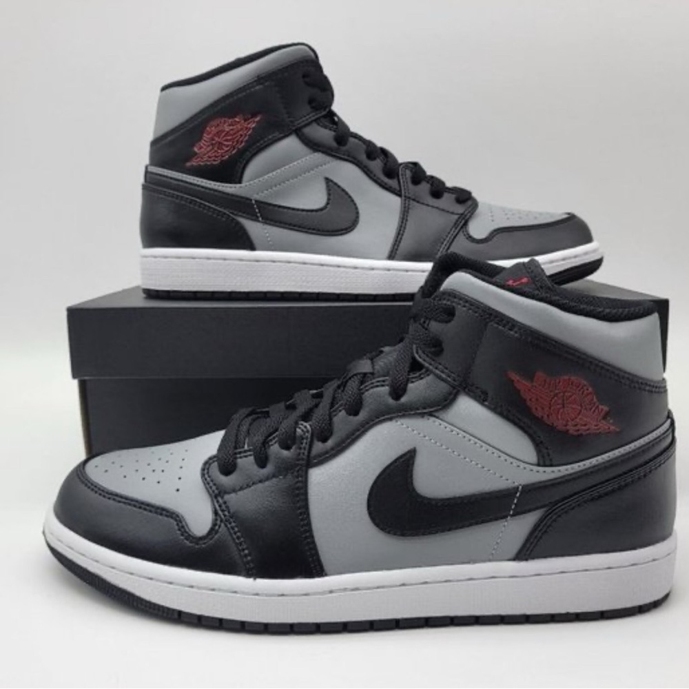 Black and Gray Air Jordan 1 Mid 'Shadow'